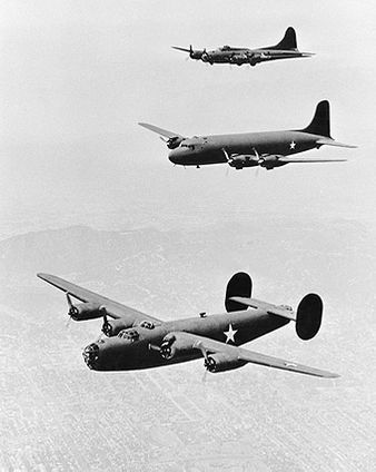 B-17, C-54 & B-24 Bomber WWII Photo Print