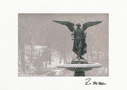 Bethesda Fountain Angel in Snow - Boxed Fine Art NYC Christmas Cards