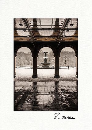 Bethesda Fountain Snow Day Individual Fine Art Central Park NYC Christmas Cards