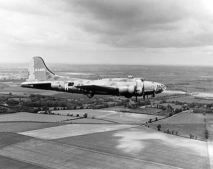 Boeing B-17 Memphis Belle in Flight England Photo Print