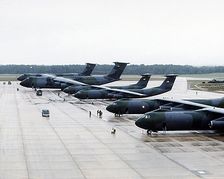 C-5 Galaxy & C-141 Starlifter on Flightline Photo Print