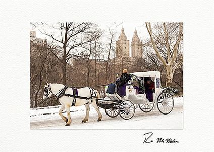 Central Park Horse Carriage and San Remo - Individual Fine Art NYC Christmas Cards