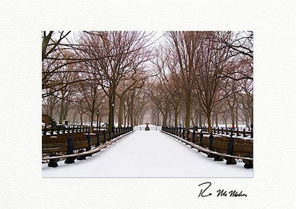 Central Park Winter Benches NYC Personalized Christmas Cards