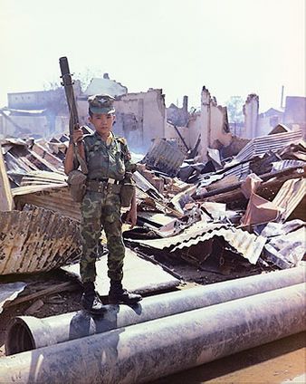 Child Soldier In Tan Son Nhut Vietnam War Photo Print