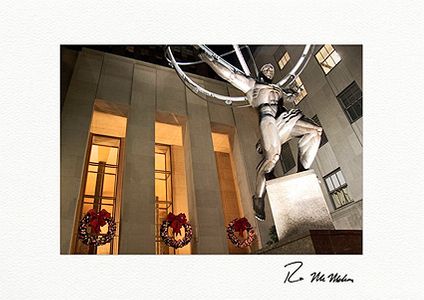 Christmas Atlas at Rockefeller Center, New York City Individual Christmas Cards