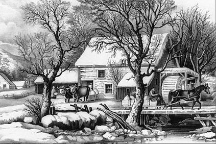 Currier & Ives Winter Scene 'Frozen Up' Photo Print