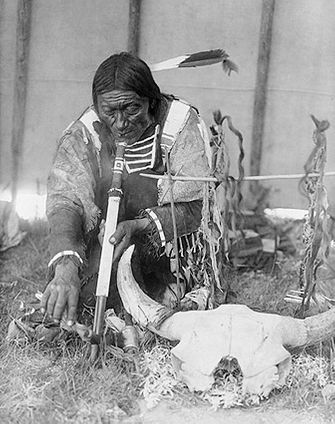 Dakota Indian Man & Calumet Edward S. Curtis Photo Print