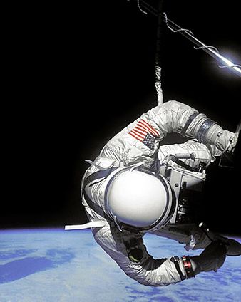 Edward White Gemini 4 Astronaut EVA Over Earth Photo Print