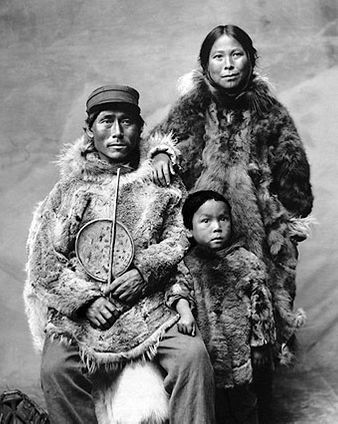Eskimo Family in Nome, Alaska Photo Print