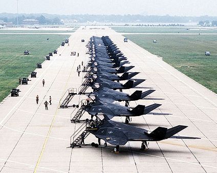 F-117A / F-117 Stealth Fighters Flight Line Photo Print
