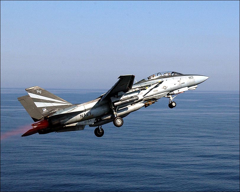 F-14 Tomcat Launching From VF-154 USS Kitty Hawk Photo Print for Sale