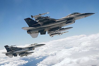 F-16 Fighting Falcons in Flight Photo Print