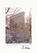 Flatiron Building in Snow New York City Personalized Christmas Cards