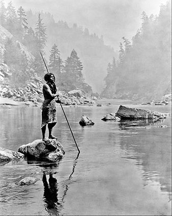 Hupa Indian in Sugar Bowl Edward S. Curtis Photo Print