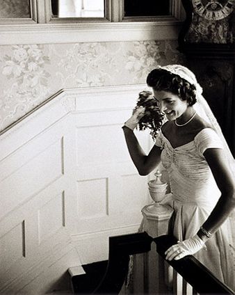 Jackie Kennedy Throwing Wedding Bouquet Photo Print