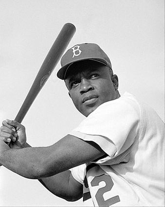 Jackie Robinson Brooklyn Dodgers Batting Pose Photo Print