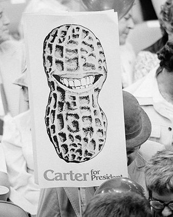 Jimmy Carter Supporter Peanut Sign NYC 1976 Photo Print