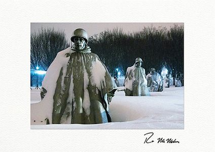 Korean War Memorial in Snow - Fine Art Winter Individual Fine Art Holiday Cards