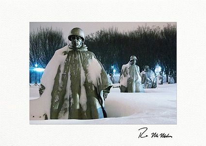 Korean War Memorial in Snow - Fine Art Winter Holiday Cards