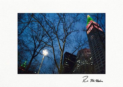 Madison Avenue Clock Tower Empire State Personalized Christmas Cards