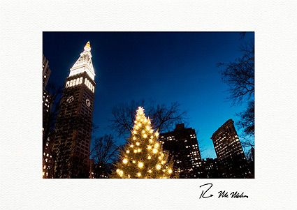 Madison Square Park Clock Tower Flatiron Personalized Christmas Cards