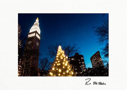 Madison Square Park Clock Tower and Flatiron Building Boxed Fine Art Christmas Cards