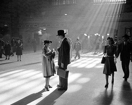Man and Elderly Woman in Grand Central Station NYC Photo Print