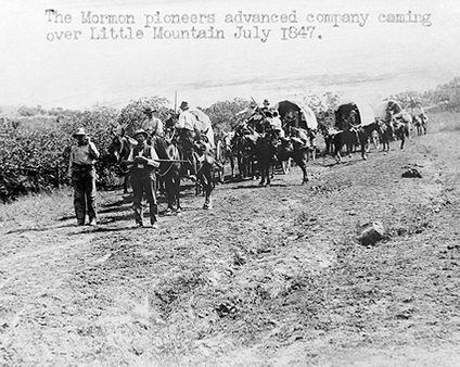 Mormon Pioneers Wagon Train to Utah Photo Print