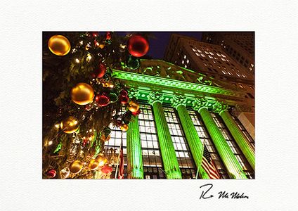 New York Stock Exchange Christmas Lights Individual Fine Art Christmas Cards