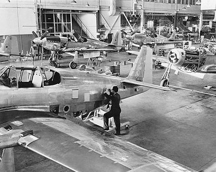 North American P-51 Assembly Line WWII Photo Print