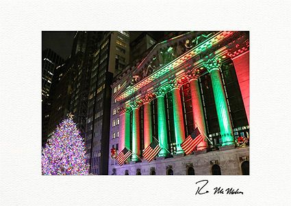 NYSE Christmas Tree and Lights - Wall Street Christmas Cards