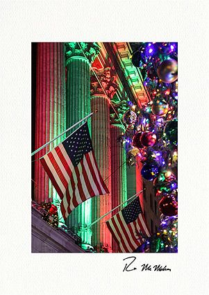 NYSE Flags and Ornaments - Wall Street Christmas Cards