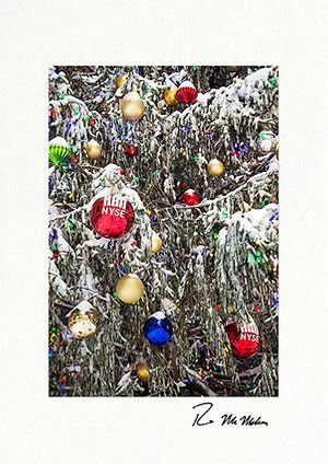 NYSE Snowy Ornaments - Wall Street NYC Individual Fine Art Christmas Cards