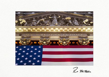 Patriotic New York Stock Exchange Individual Greeting Cards