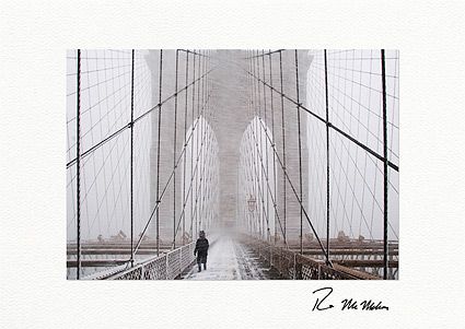 Personalized Brooklyn Bridge Blizzard Christmas Holiday Cards - Fine Art NYC Photo Card