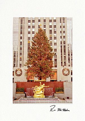 Personalized Rockefeller Center New York City Christmas Cards