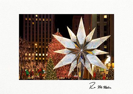 Personalized Swarovsky Crystal Star Rockefeller Center Christmas Cards