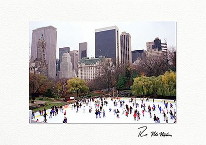Personalized Wollman Rink Ice Skating New York City Holiday Cards