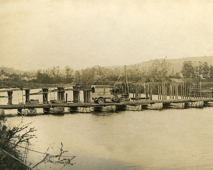 Pontoon Bridge at Chteau-Thierry in France WWI Photo Print