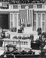 President Coolidge Giving First Address to Congress Photo Print for Sale