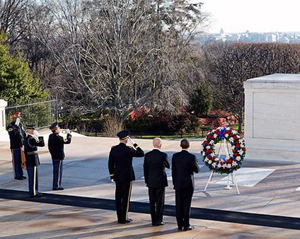 President Obama and VP Joe Biden Tomb of the Unknowns Photo Print
