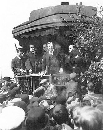 President Theodore Roosevelt on Train Photo Print