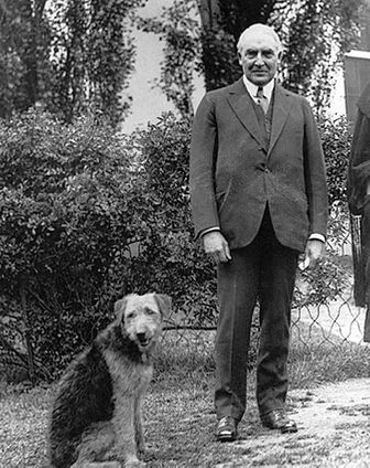 President Warren Harding & Dog 'Laddie Boy' Photo Print