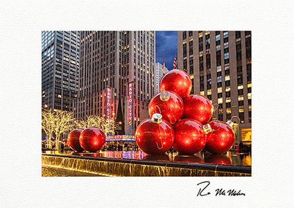 Radio City Music Hall Christmas Balls Individual Fine Art NYC Christmas Cards