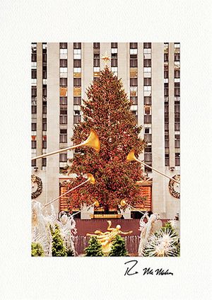 Rockefeller Center Christmas Tree, New York City Individual Fine Art Greeting Cards