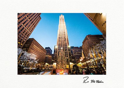 Rockefeller Center Sunset Christmas Tree Boxed Fine Art Christmas Cards