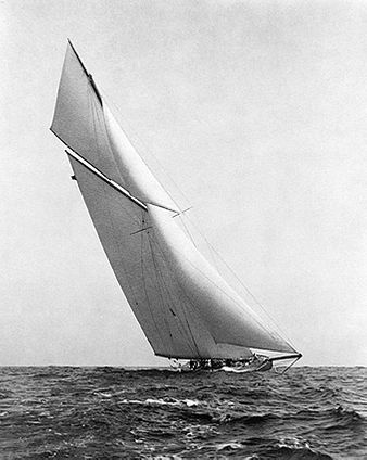Sailboat Yacht Under Full Sail 1903 Photo Print