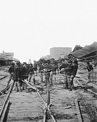 Sherman's Men Tearing Railroad, Atlanta Photo Print