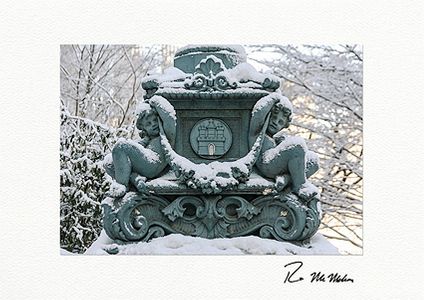 Snow Covered Cherubs, Central Park NYC Boxed Fine Art Christmas Cards