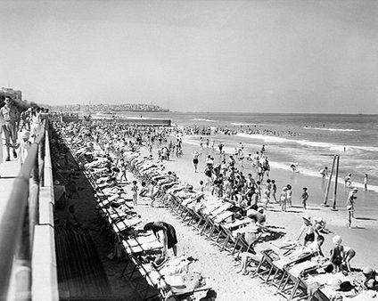 Tel Aviv Israel 1940s Bathing Beach Photo Print